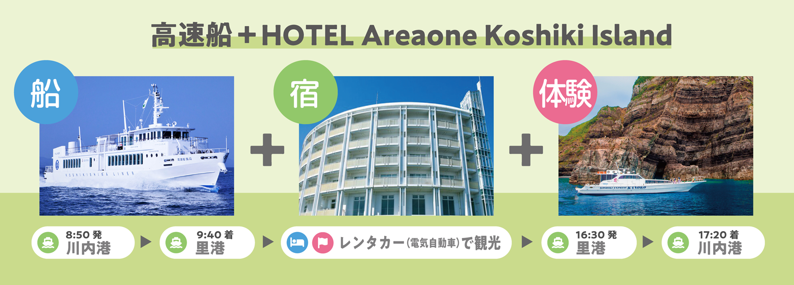 高速船+HOTEL Areaone Koshiki Island